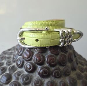 Brighton Vintage Lime Green Croc Embossed Leather Western Belt B10421 32 ML